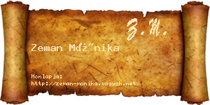 Zeman Mónika névjegykártya